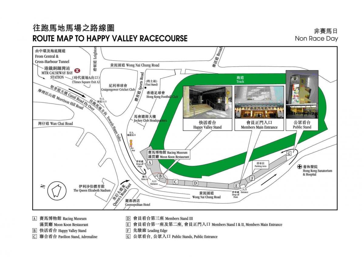 peta dari Happy Valley, Hong Kong