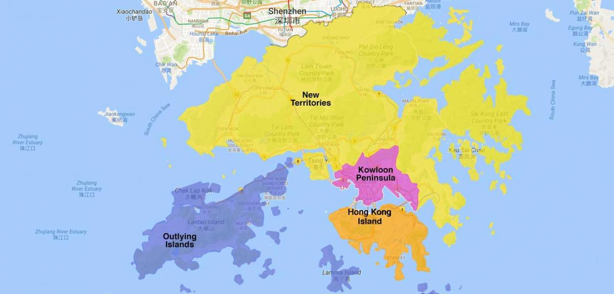 peta dari Hong Kong area