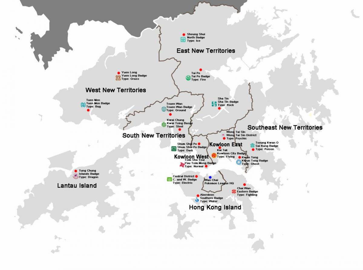 peta dari Hong Kong kabupaten