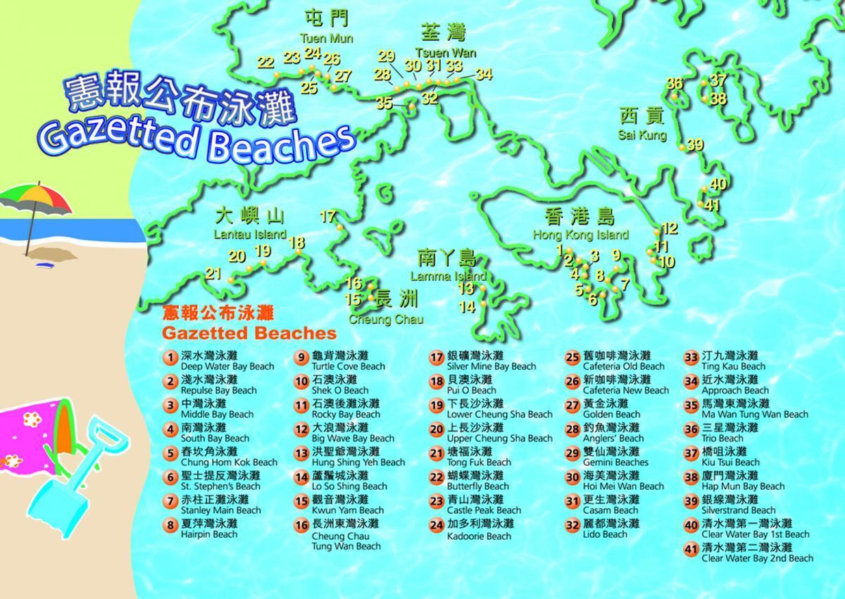 peta dari Hong Kong pantai