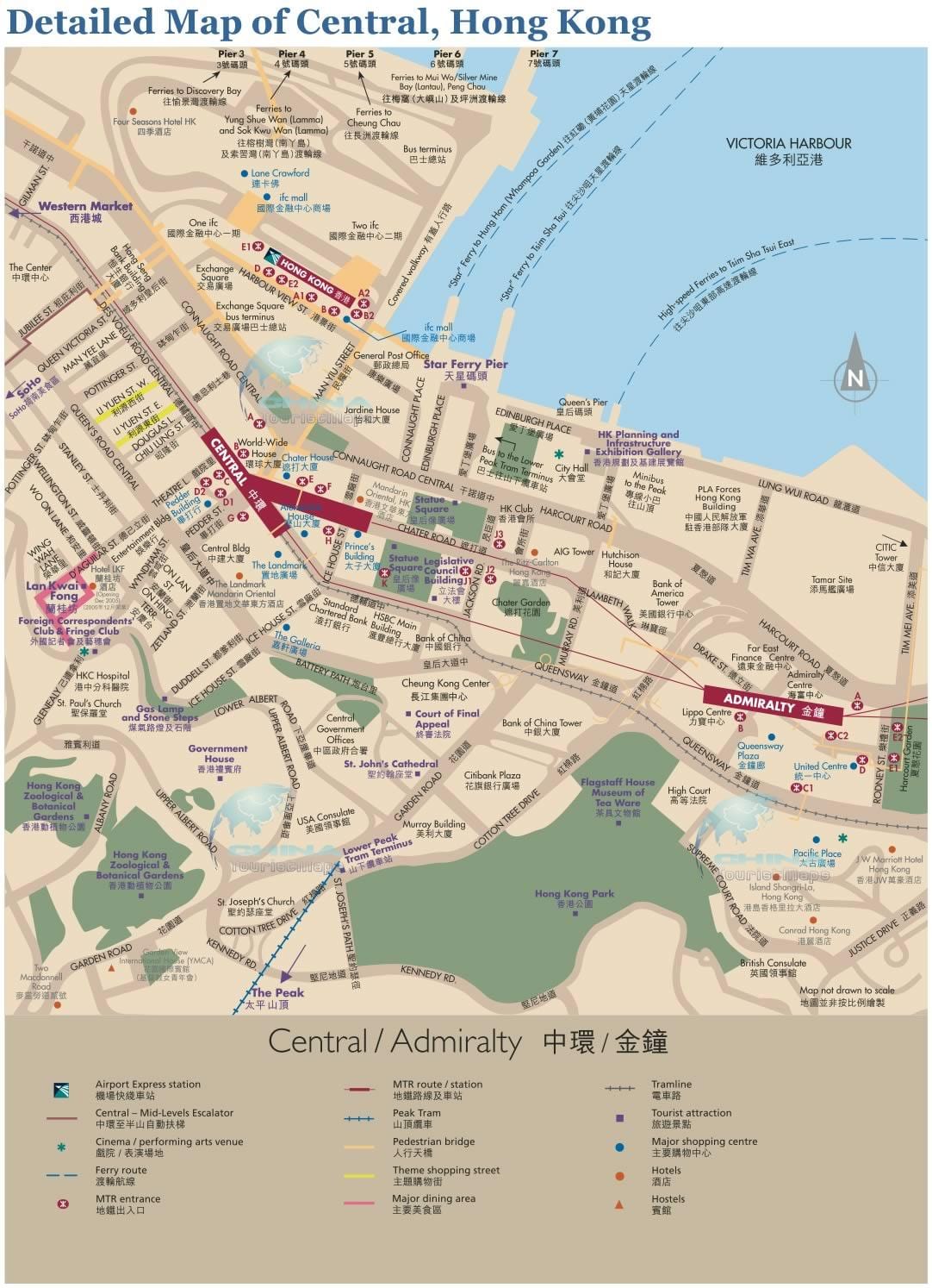 Hong Kong central peta