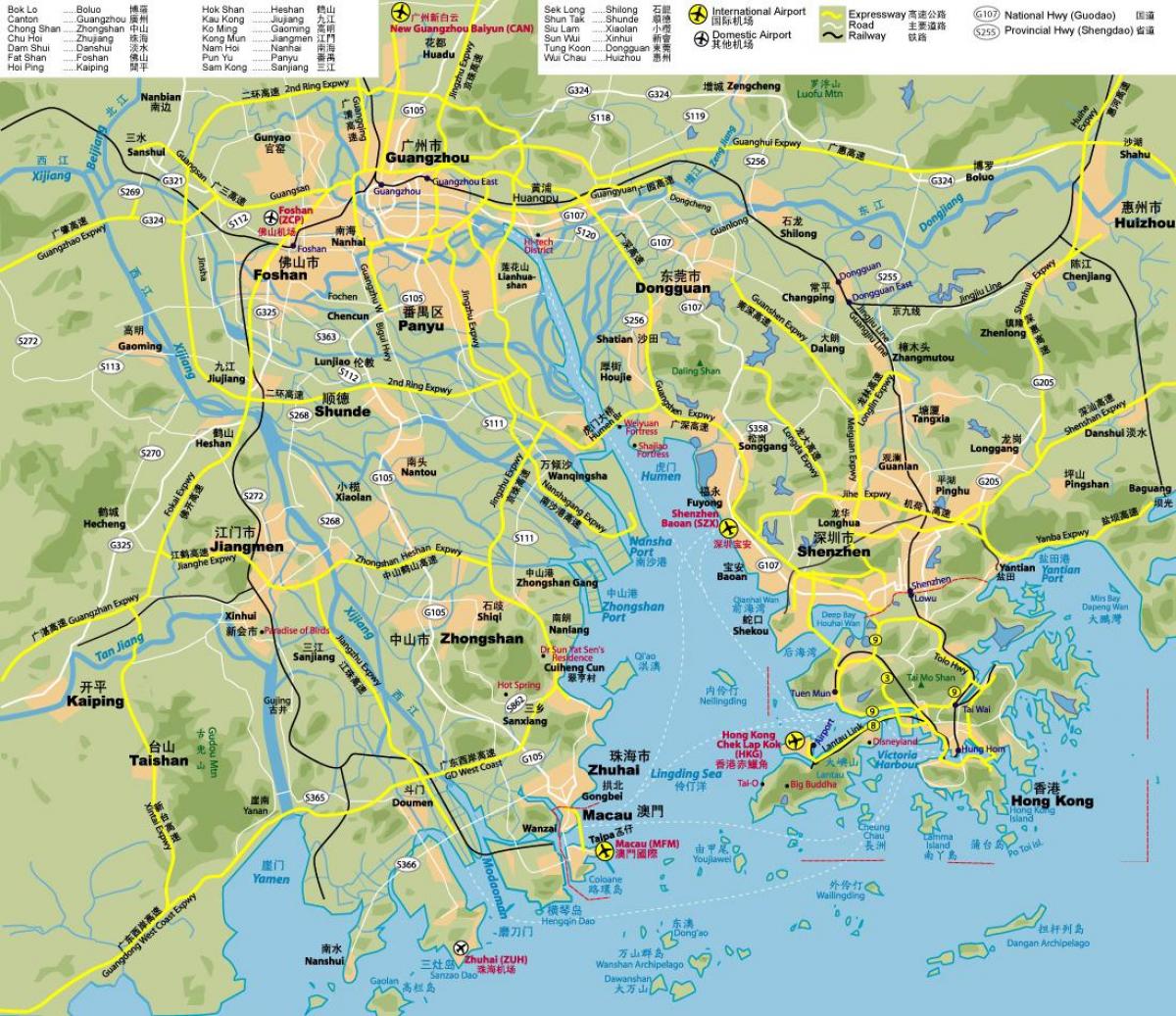 peta jalan dari Hong Kong