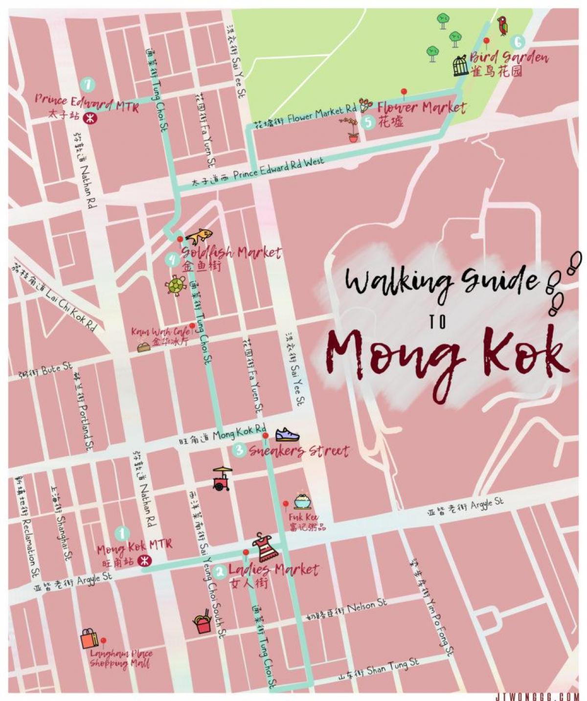 peta dari Mong Kok, Hong Kong