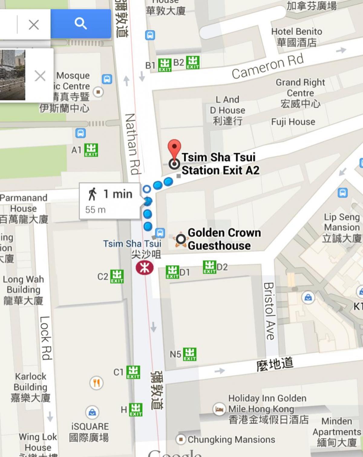 Stasiun MTR Tsim Sha Tsui peta