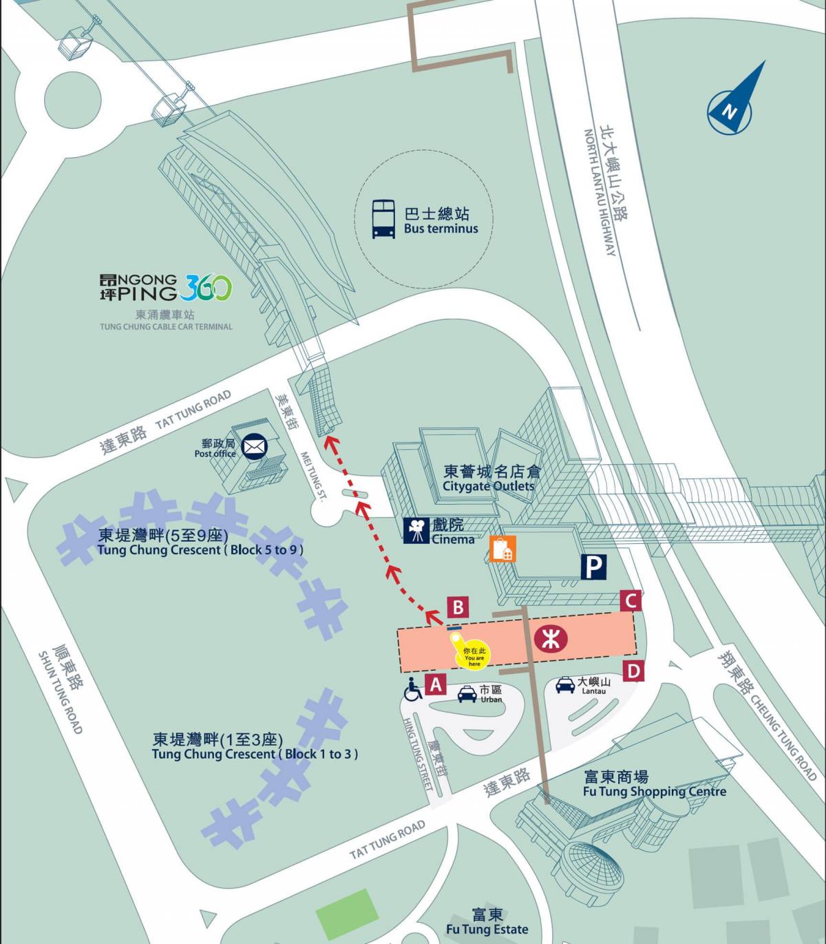 Jalur Tung Chung MTR peta