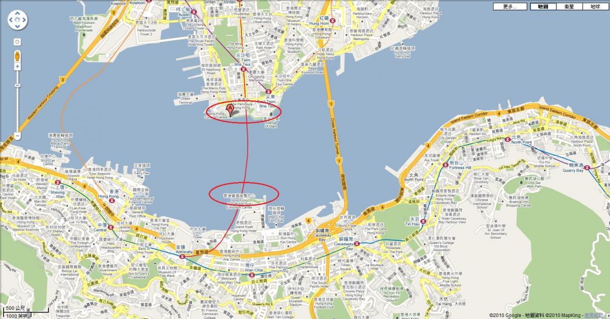 peta dari victoria harbour, Hong Kong