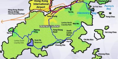 Lantau island Hong Kong peta
